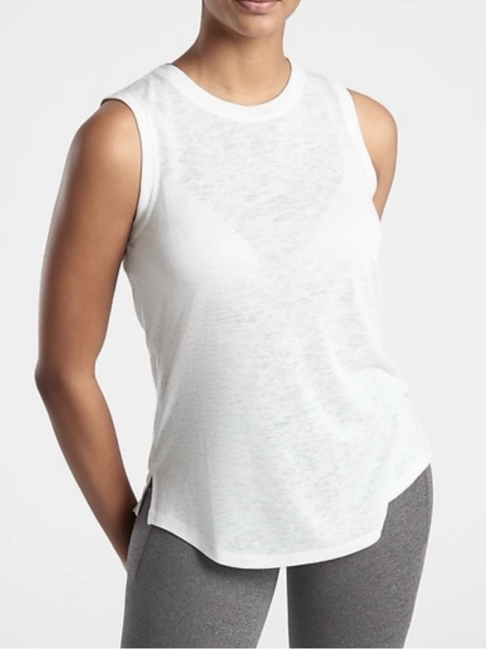Athleta White Breezy Tank Top